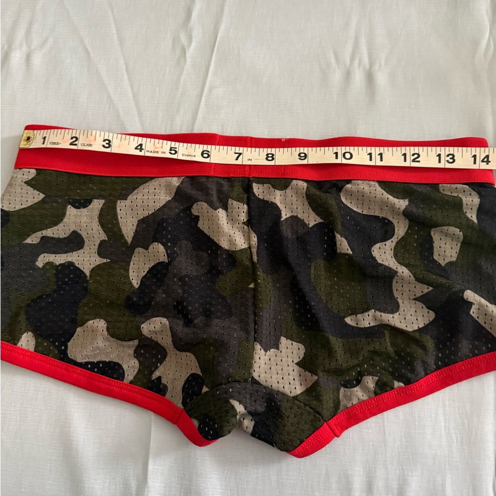 JM Jockmail Men’s Camo Mesh Boxer Briefs with Red Trim - Picture 6 of 6